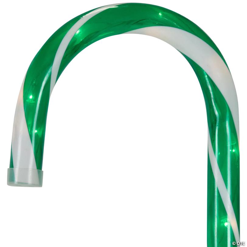 Lighted Outdoor Candy Cane Christmas Pathway Markers - 28" - Green/blue/red - Set of 6