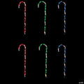 Lighted Outdoor Candy Cane Christmas Pathway Markers - 28" - Green/blue/red - Set of 6