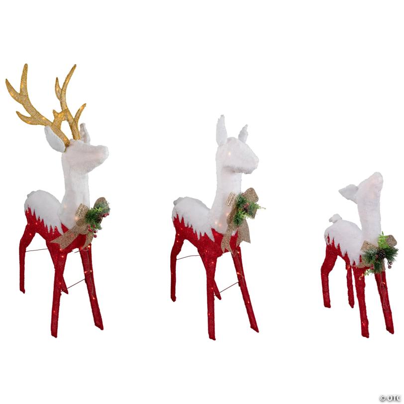 Lighted Reindeer Family Outdoor Christmas Decoration - 52.5" - Warm White -Set of 3