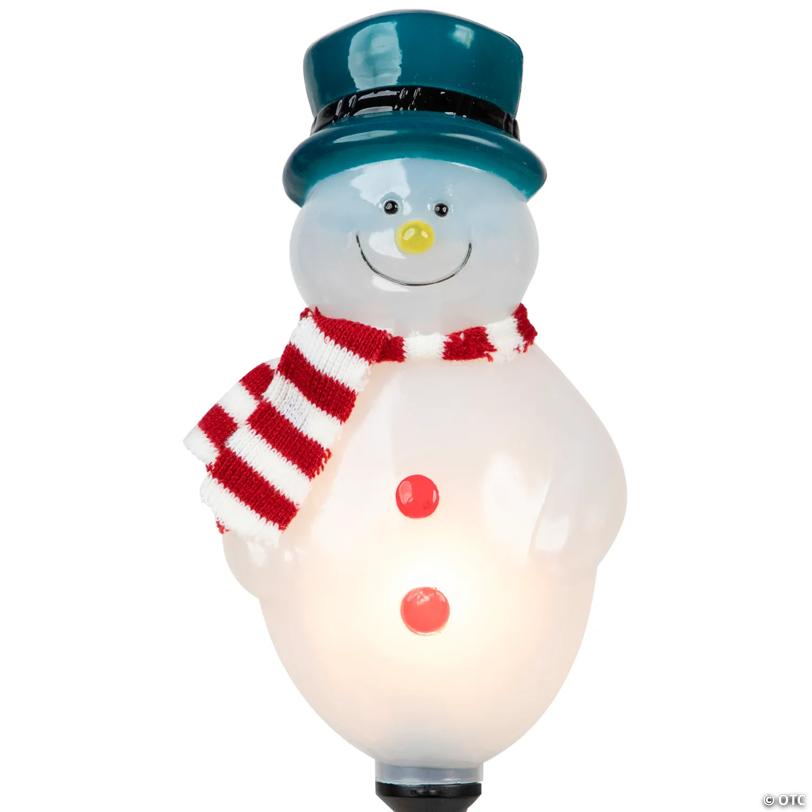 Lighted Snowmen Christmas Pathway Markers - Clear Lights - 4.5' White Wire - 3ct