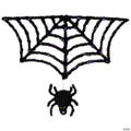 Lighted Spider and Web Halloween Decoration - 36" - Black - Purple LED Lights