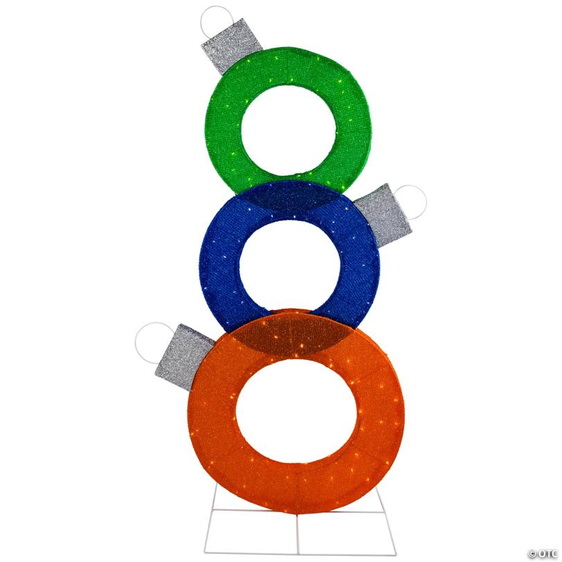 Lighted Stacked Ornaments Outdoor Christmas Yard Decoration - 31.5
