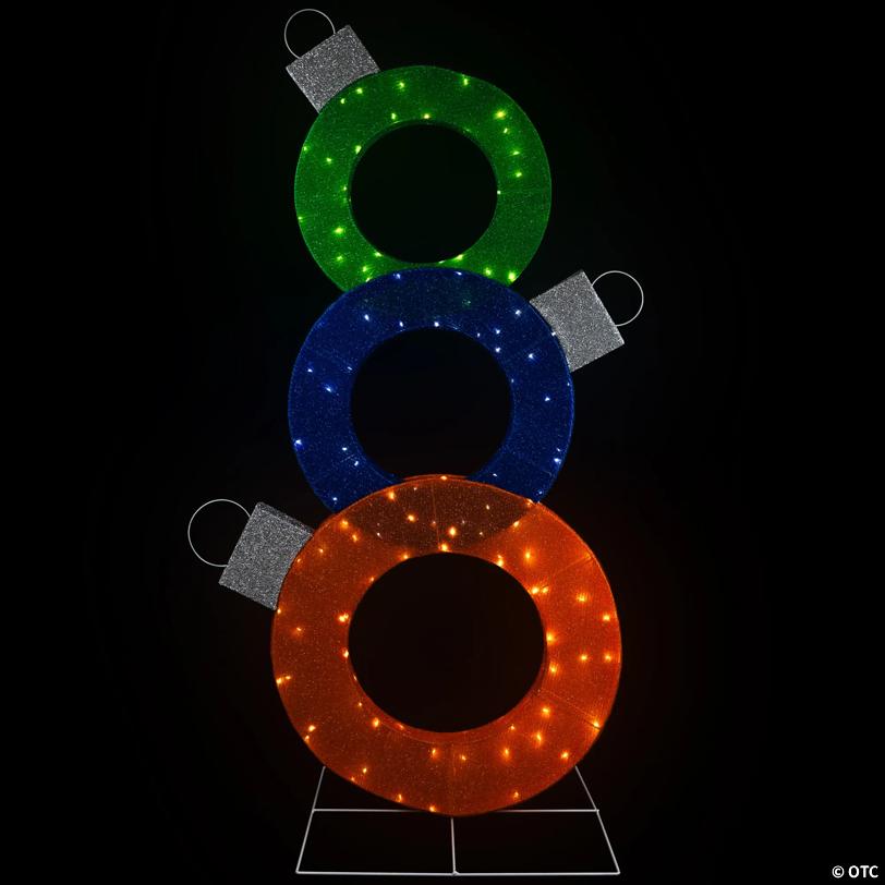 Lighted Stacked Ornaments Outdoor Christmas Yard Decoration - 31.5