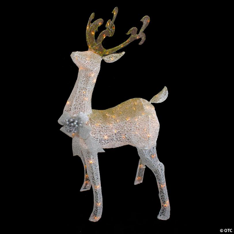 Lighted Standing Buck Outdoor Christmas Decoration - 48" - Warm White Lights