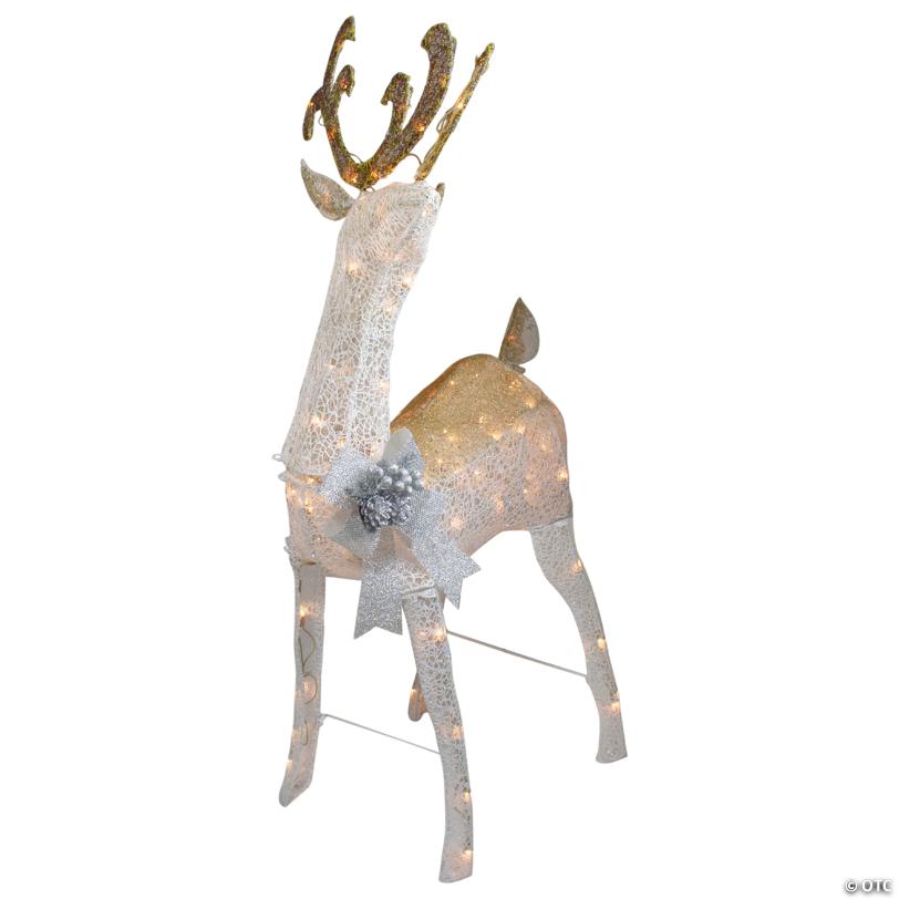 Lighted Standing Buck Outdoor Christmas Decoration - 48" - Warm White Lights