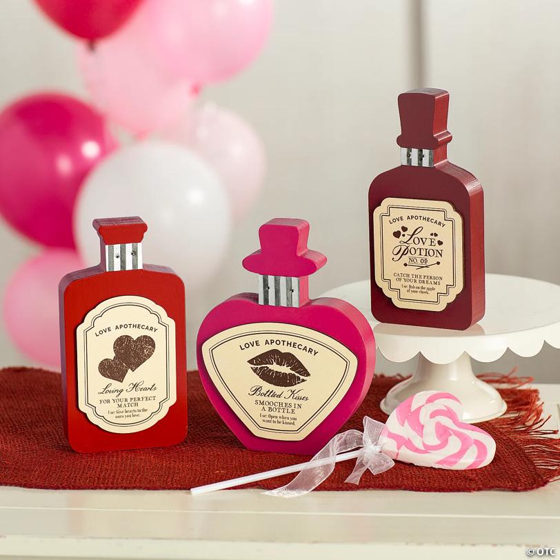 Love Potion Bottle Tabletop Sign Valentine Decorations - 3 Pc.