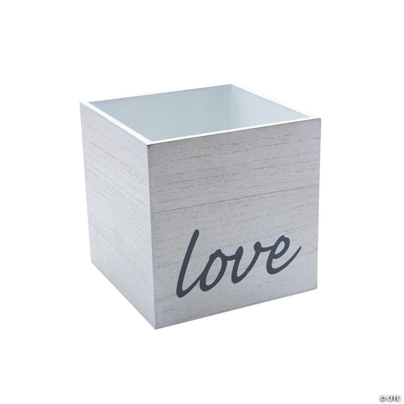 Love Whitewashed Wood Box