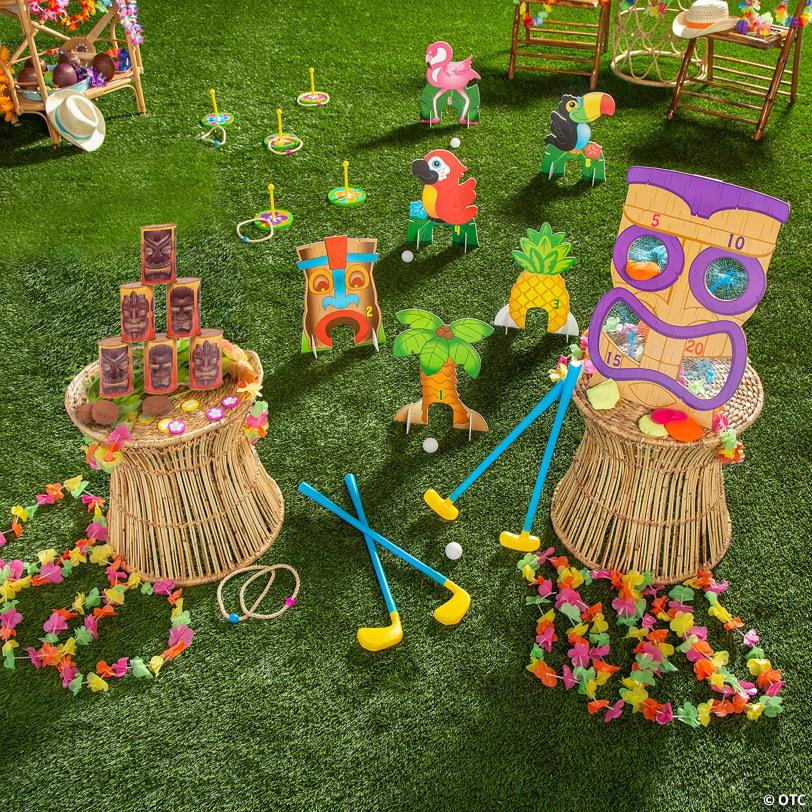 Luau At-Home Game Night Outdoor Games & Leis Assortment - 16 Pc.