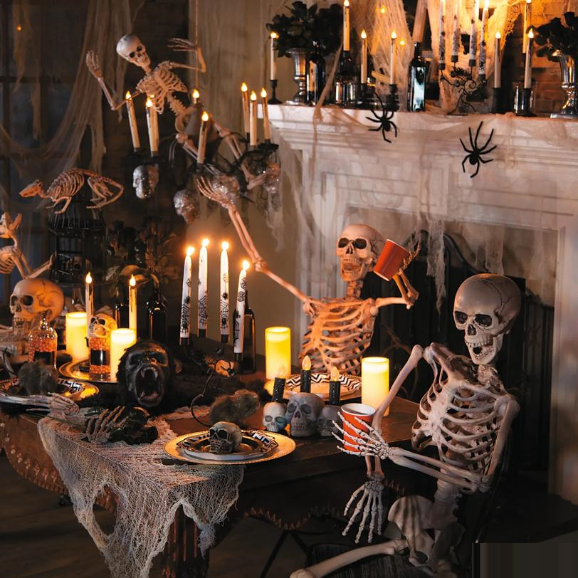 5 Ft. Life-Size Posable Skeleton Halloween Decoration