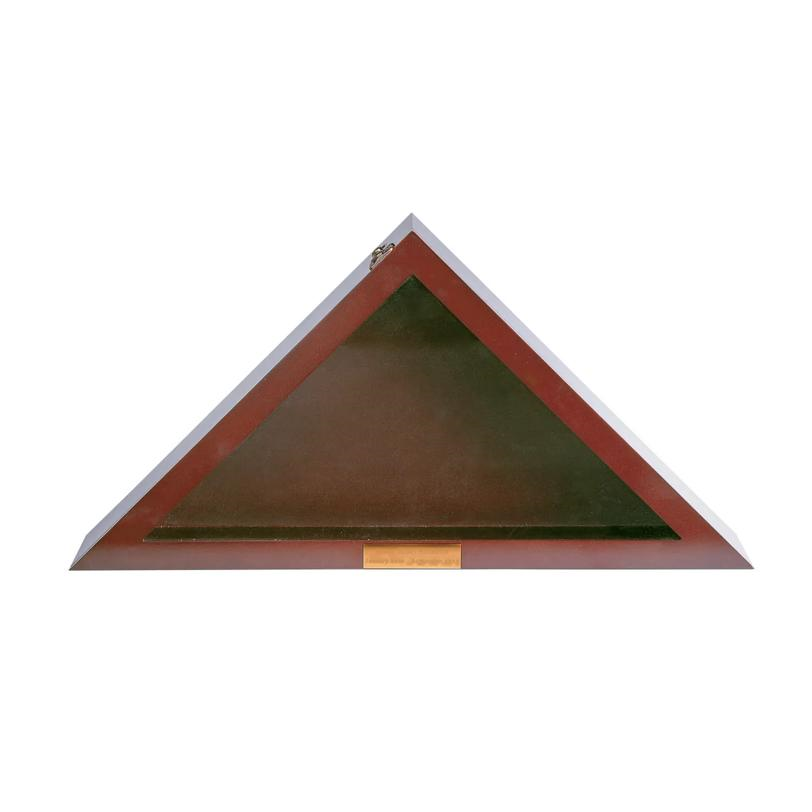 23 1/2" x 16 1/2" Personalized Triangle Flag Red Wood Display Case