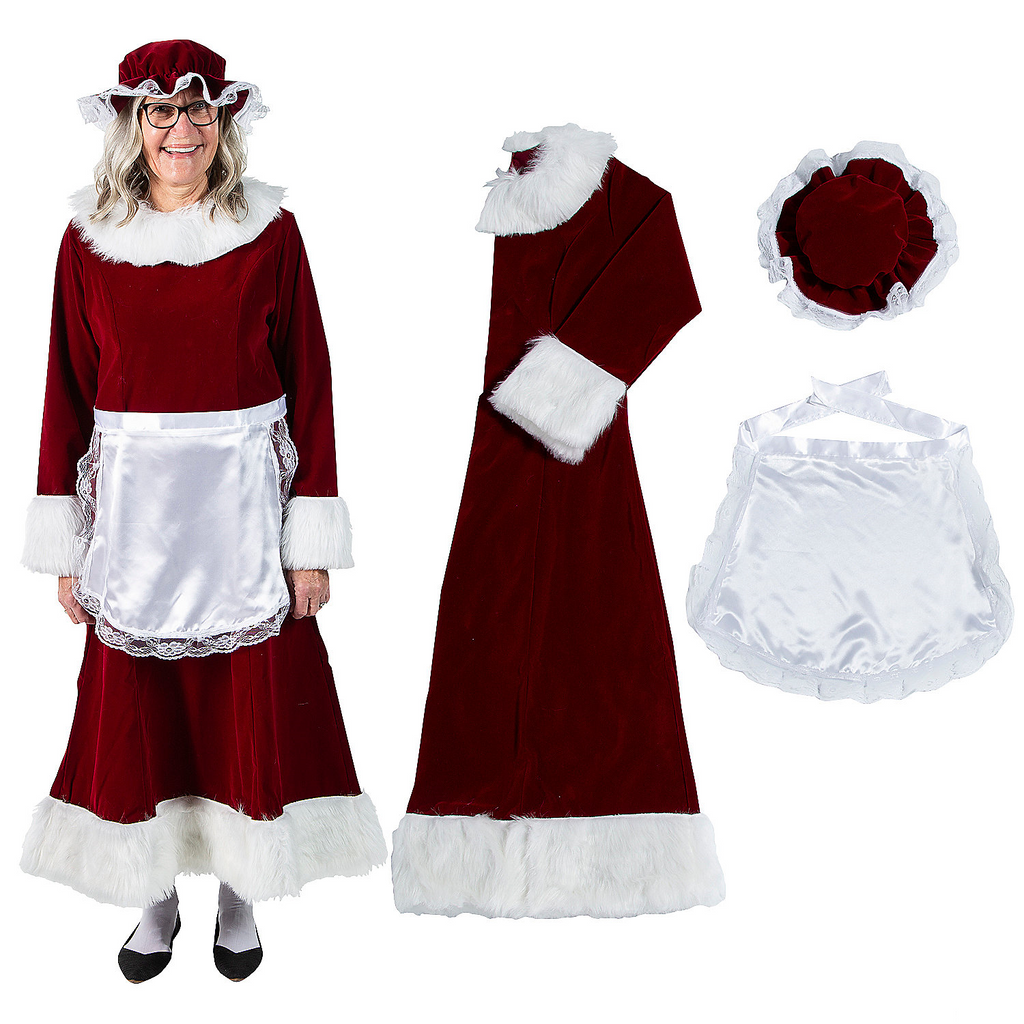 Burgundy Velvet Mrs. Claus Costume