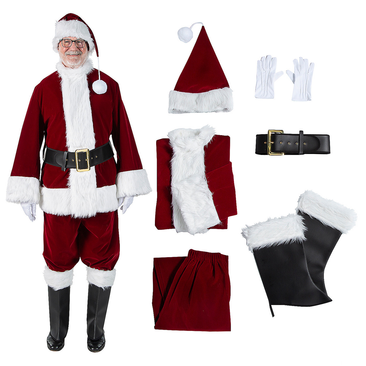 Burgundy Velvet Santa Suit