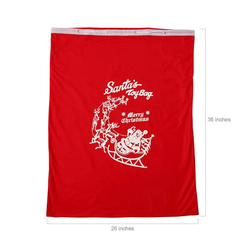 Red Tricot Santa Toy Bag