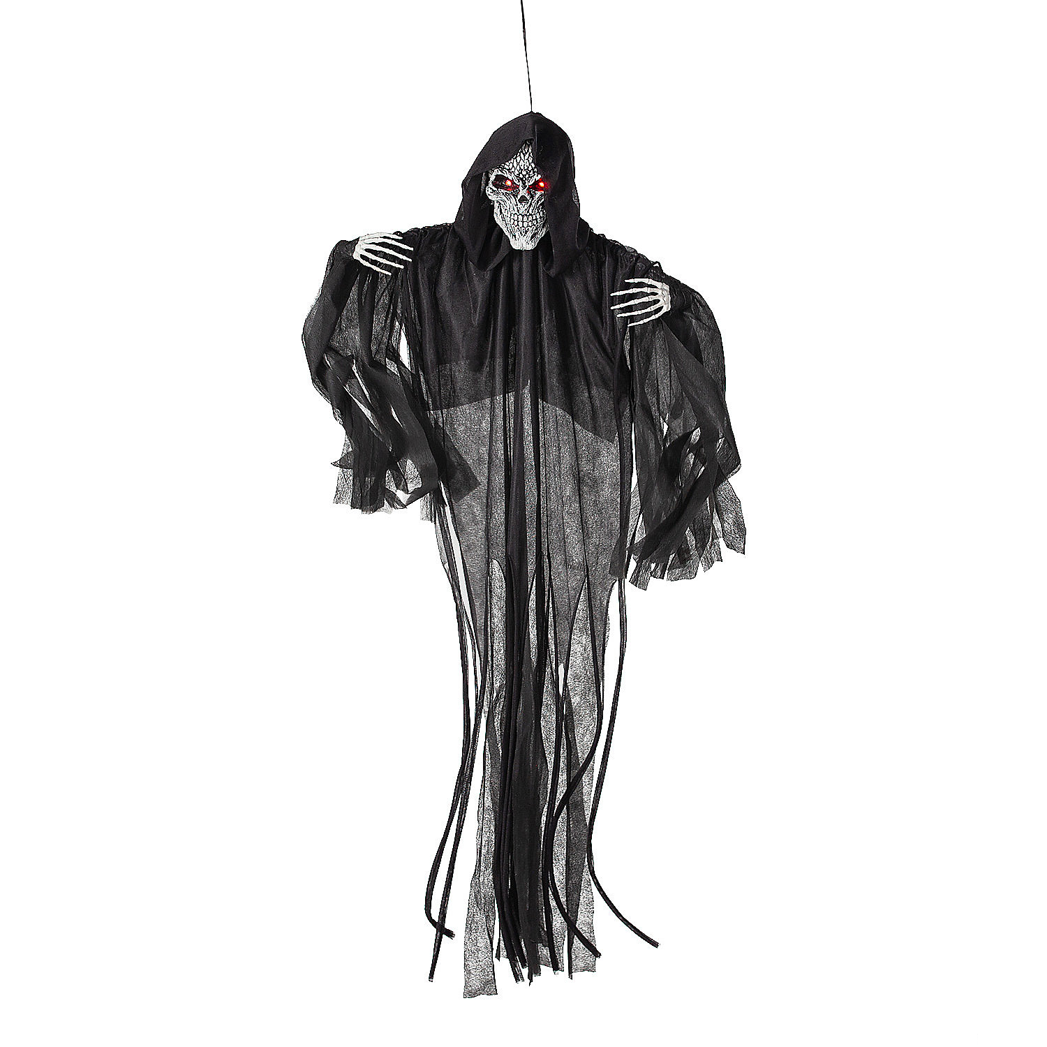4 Ft. Hanging Animated Black Skeleton Reaper Halloween Decoration