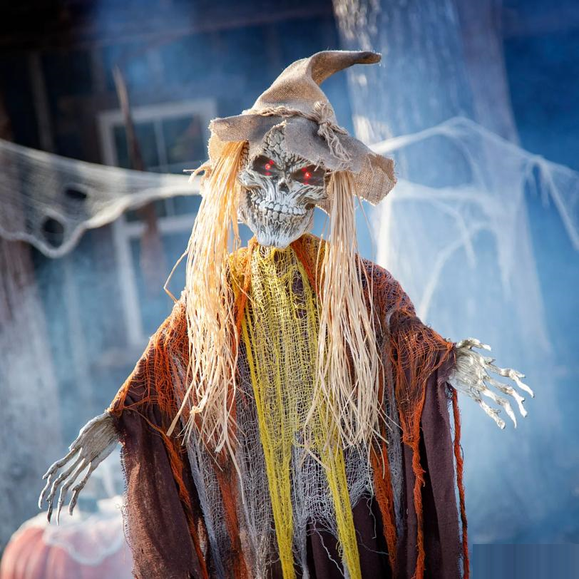 Standing Animated Skeletal Reaper Halloween Decoration 6 Ft.
