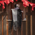 Hanging Animated Black & White Clown Halloween Decoration 4 Ft.
