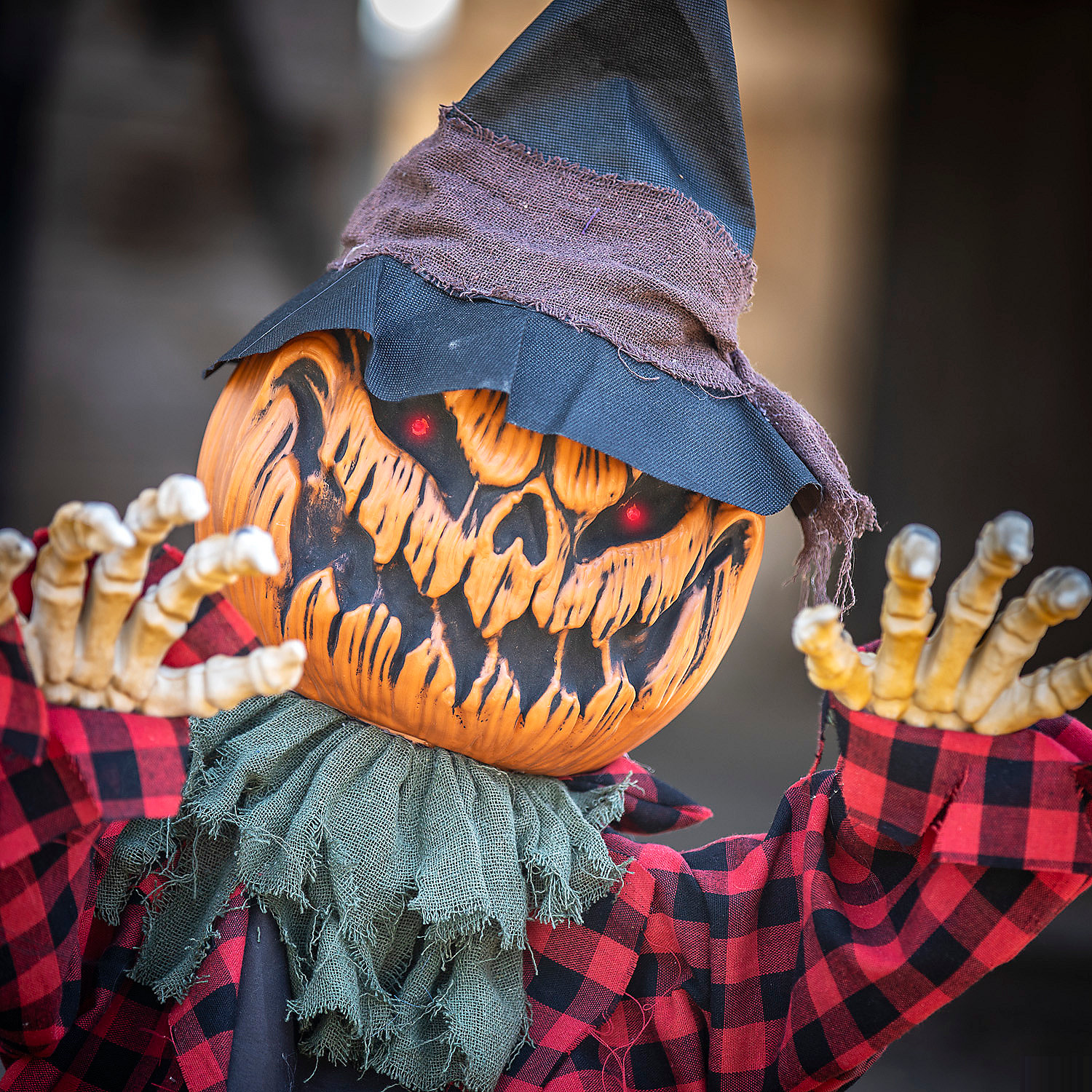 Groundbreaker Animated Orange Pumpkin Man Halloween Decoration, 2 Ft.