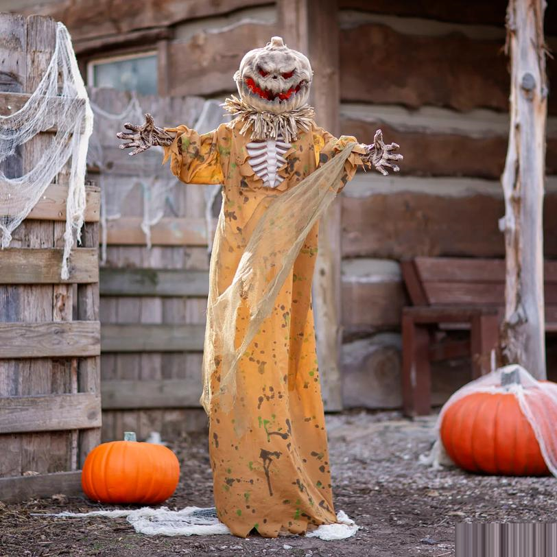 Standing Pop Up Head Pumpkin Man Halloween Decoration 5 1/2 Ft.