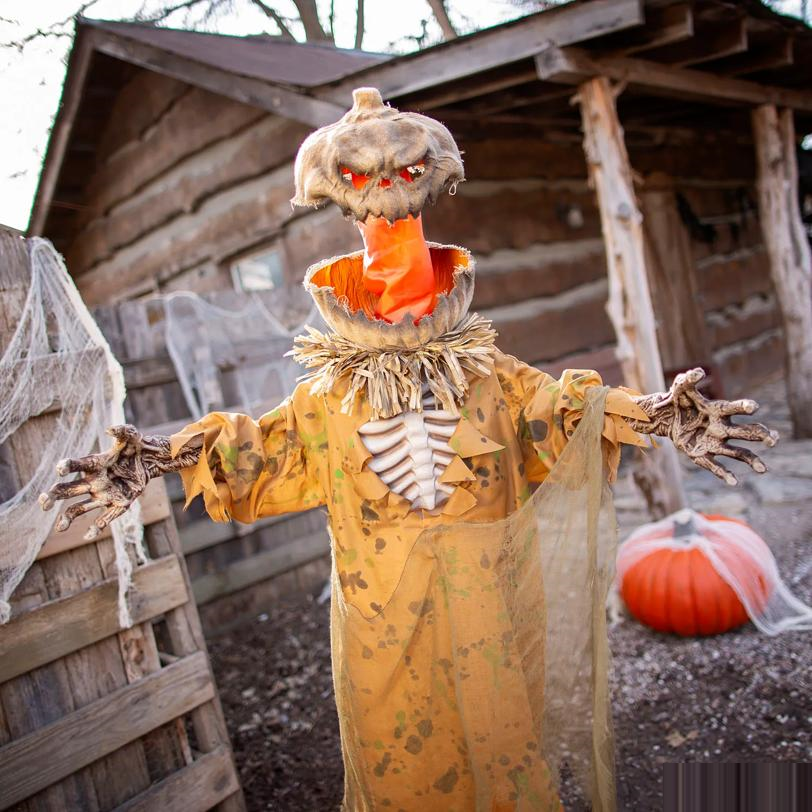 Standing Pop Up Head Pumpkin Man Halloween Decoration 5 1/2 Ft.