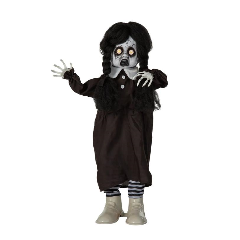Standing Animated Black & White Leather Shoes Girl 3 Ft.