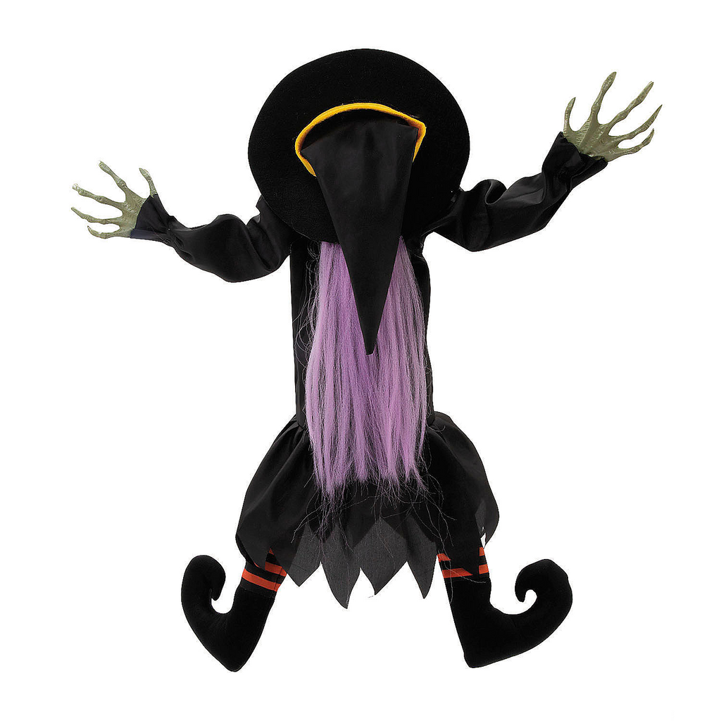 23 1/2" x 29 1/2" Hanging Animated Crashed Witch Halloween Decoration