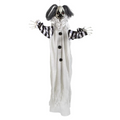 Black and White Animated Light-Up Clown Halloween Decoration 43 1/4"