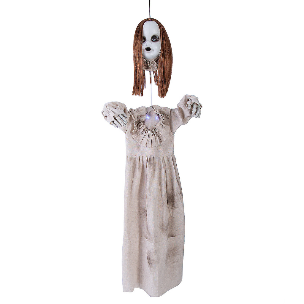 Hanging Girl Red-Haired Light-Up Doll with Separated Head 39 1/4"