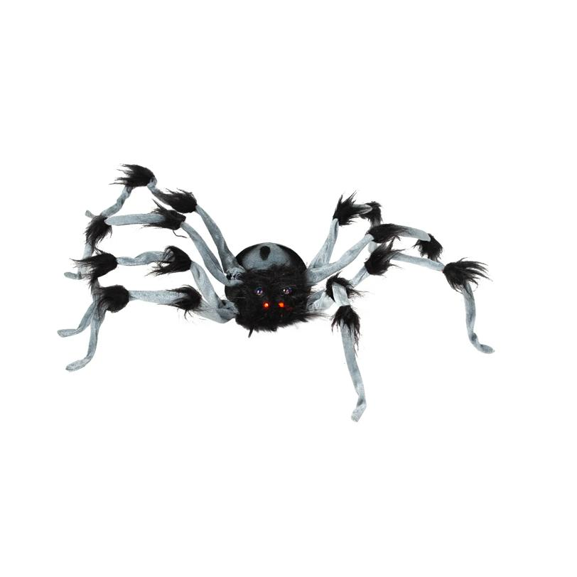 Gray and Black Hairy Walking Spider Halloween Decoration 31 1/2"