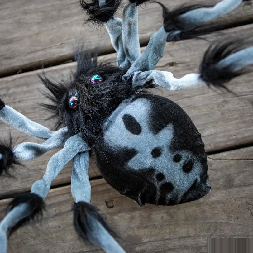Gray and Black Hairy Walking Spider Halloween Decoration 31 1/2"