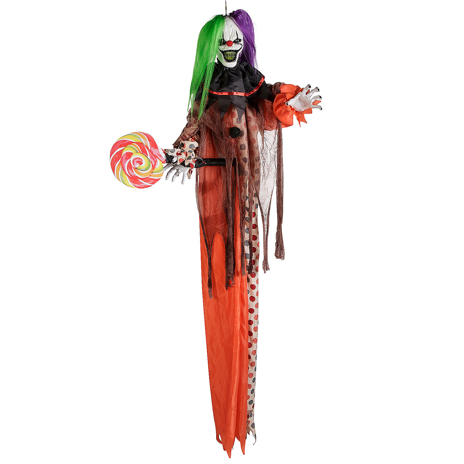 Animated & Light-Up Clown Hanging Halloween Decoration 53 1/4"