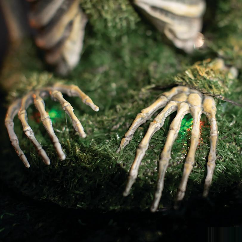 Animated Mossy Skeleton Tabletop Halloween Decoration 9 3/4" x 14 3/4"