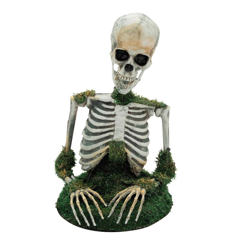 Animated Mossy Skeleton Tabletop Halloween Decoration 9 3/4" x 14 3/4"