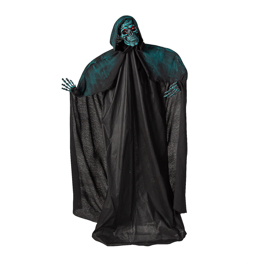 Animated Standing Skeleton of Death Plastic Statue 5 1/2 Ft.