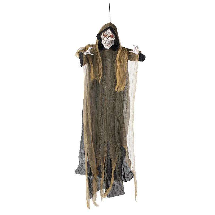 Animated Hanging Grim Reaper Plastic Halloween Decoration 35 1/4 x 6 Ft.