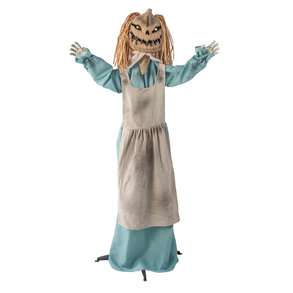 5 Ft. 6" Animated Standing Pumpkin Girl Doll Halloween Decoration
