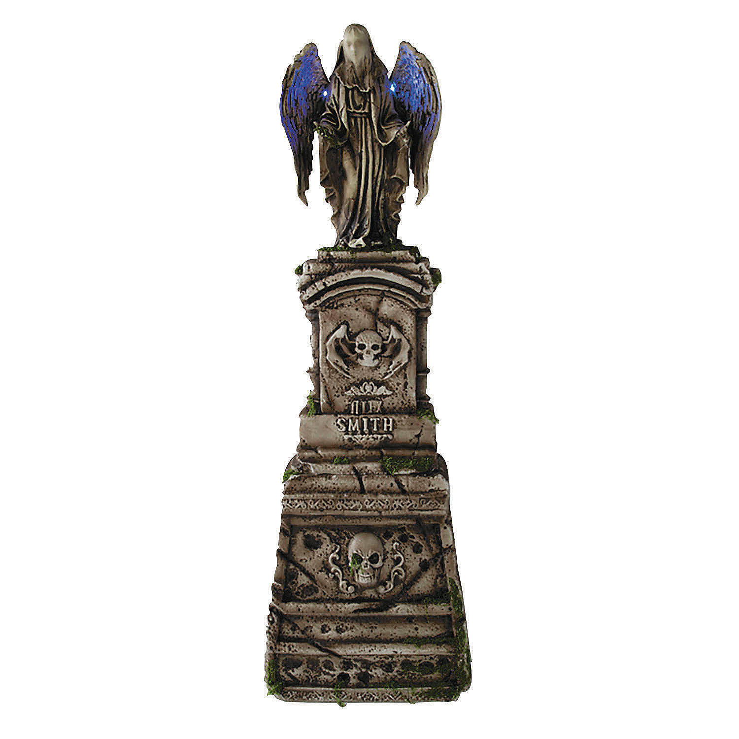 5 Ft. 7" Tombstone with Light-Up Angel & Skulls Halloween Decoration