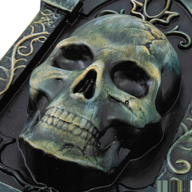 21" Tombstone with 3D Skull Halloween Decoration