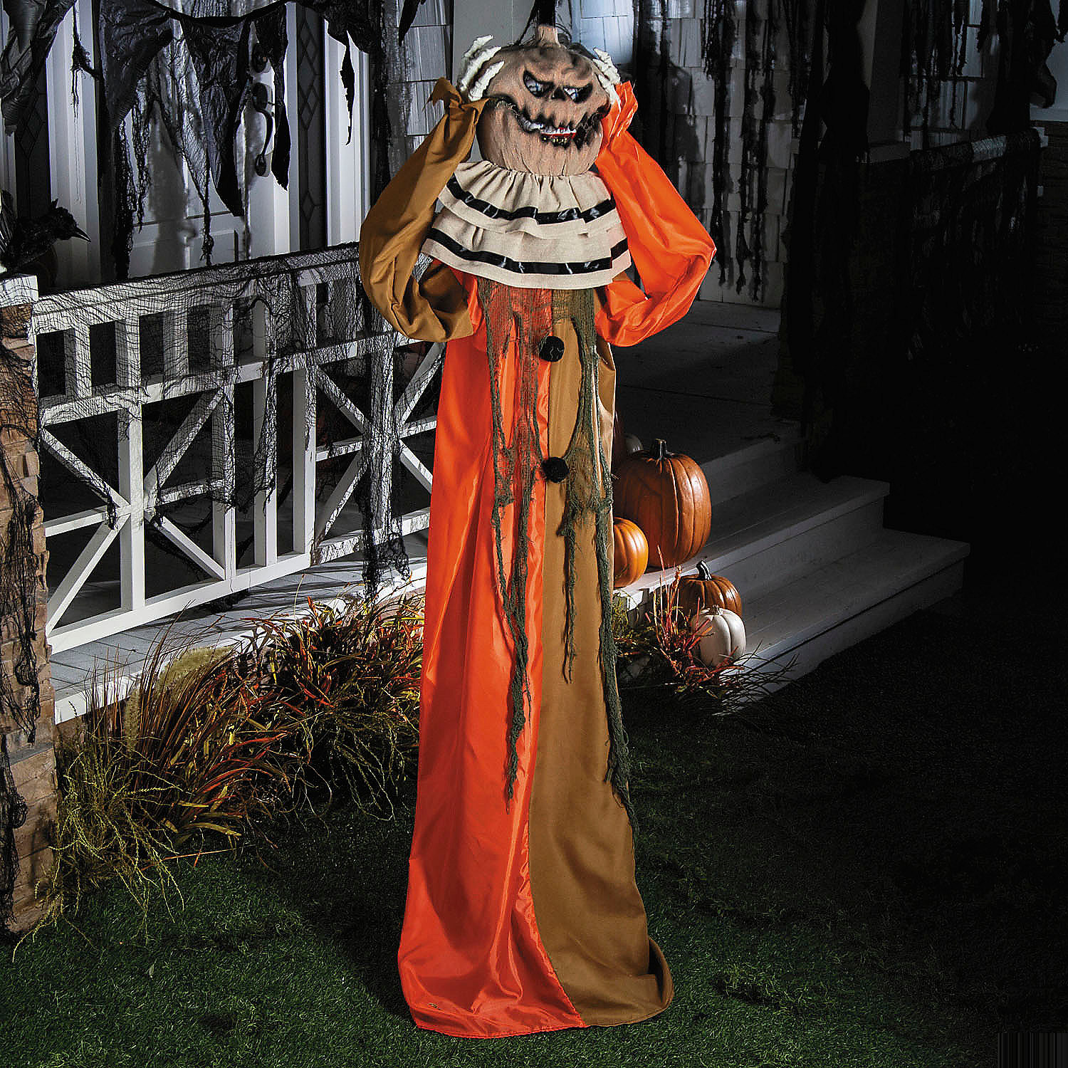 5 Ft. 10" Animated Standing Pop-Up Pumpkin Man Halloween Decoration