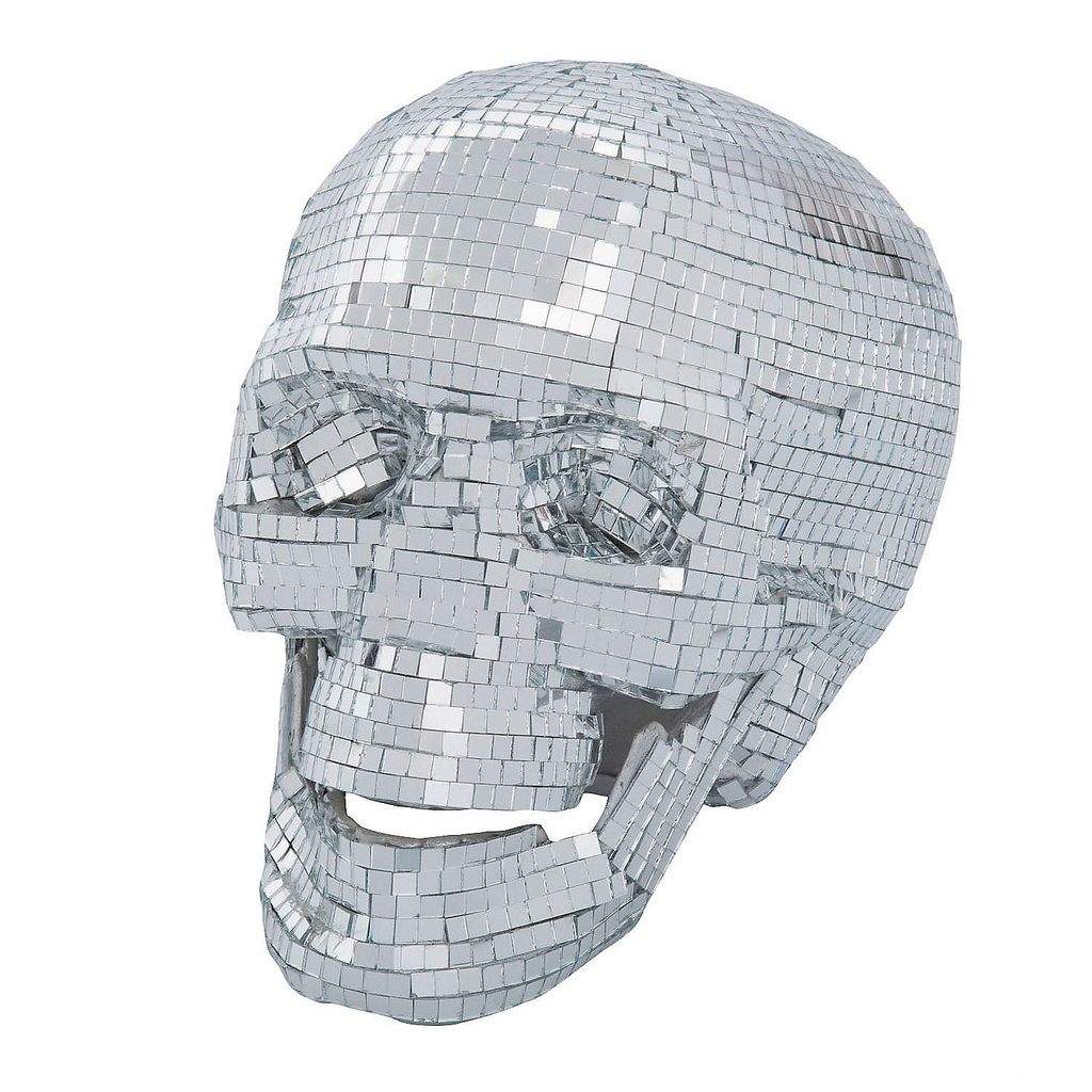 3 3/4" Mini Disco Mosaic Skull Halloween Decoration