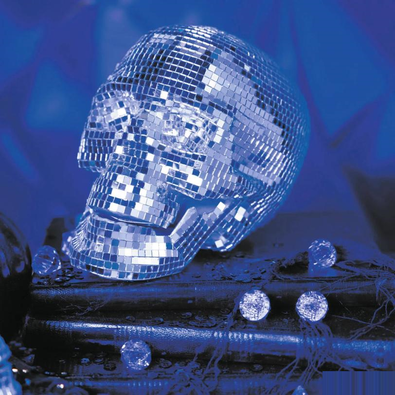 6 1/4" Disco Mosaic Skull Halloween Decoration