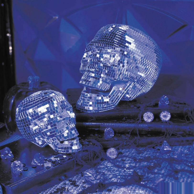 6 1/4" Disco Mosaic Skull Halloween Decoration
