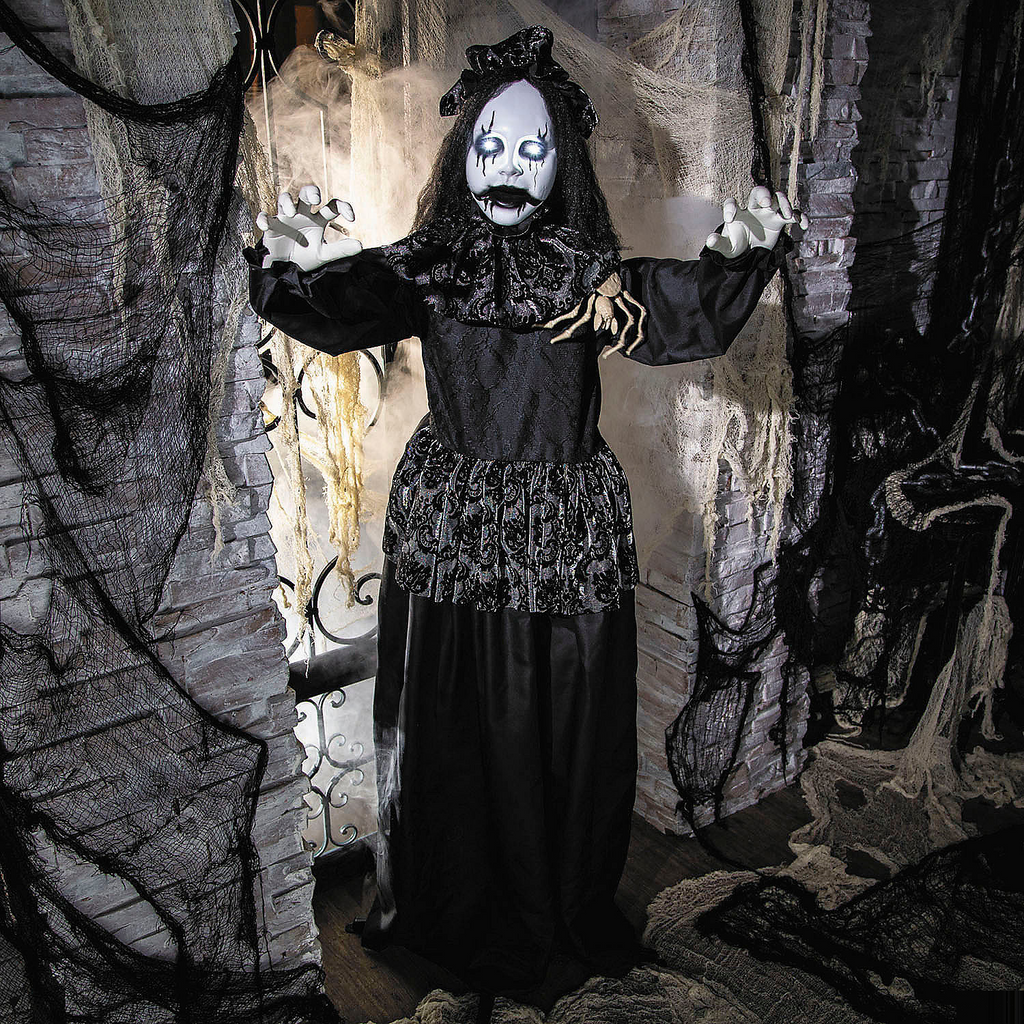 5 Ft. 2 3/4" Animated Standing Gothic Bride Halloween Decoration