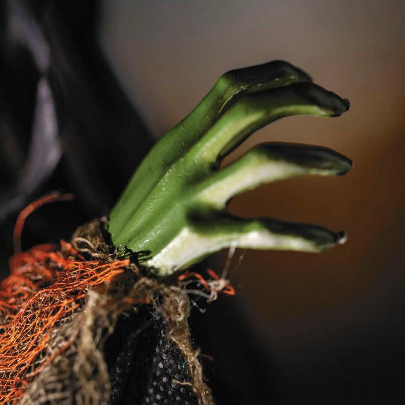 27 1/2" Hanging Orange Pumpkinhead Scarecrow with Hat Halloween Decoration