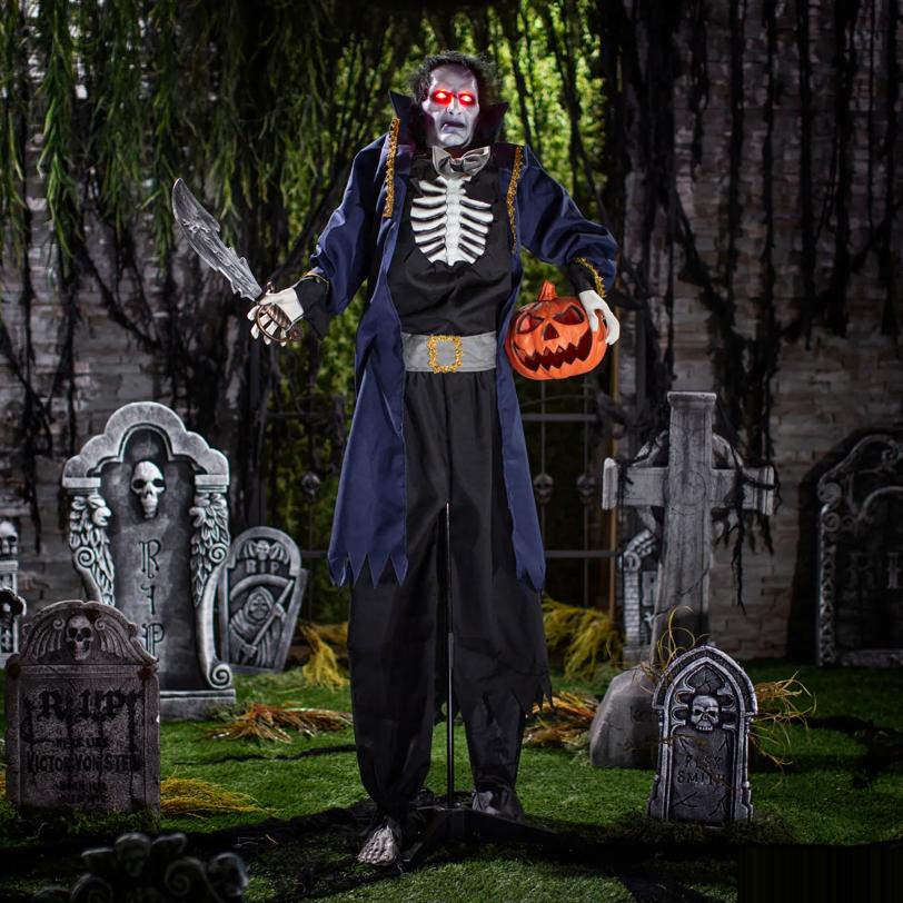 Light-Up Standing Pop-Up Pirate with Sound Halloween Decoration 5 Ft. 4\