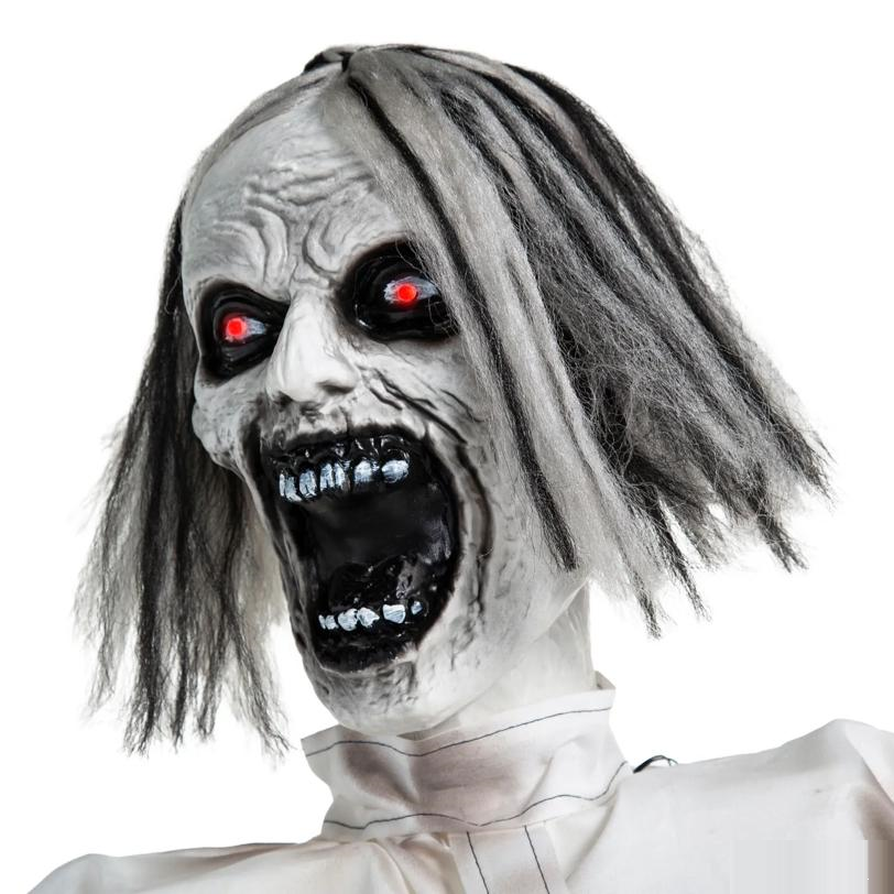 5 Ft. 6" Animated Light-Up Standing Psych Patient Halloween Decoration