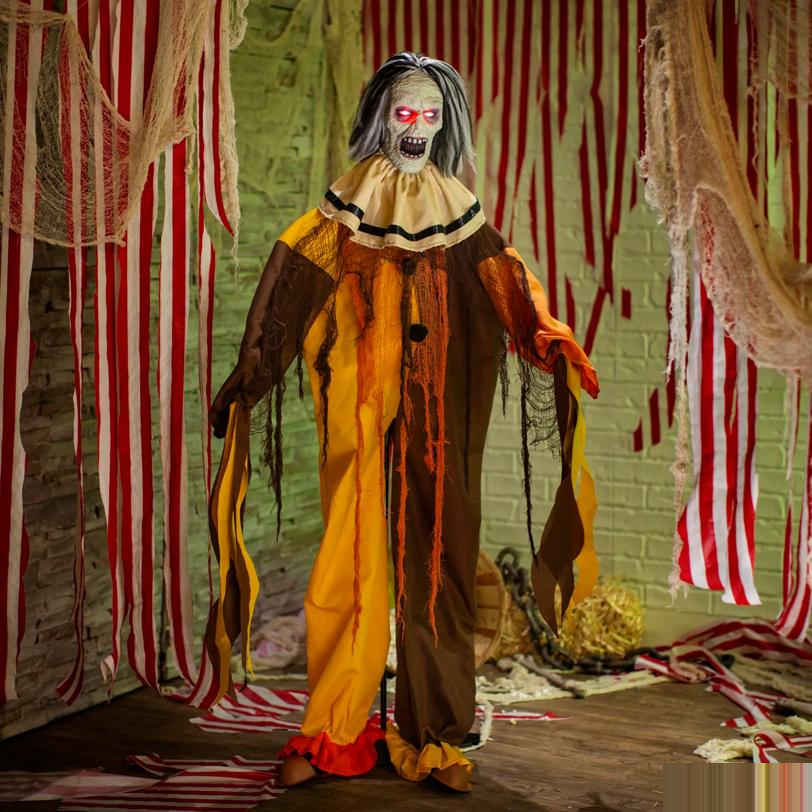 5 Ft. 2" Animated Light-Up Standing Jump Scare Clown with Sound