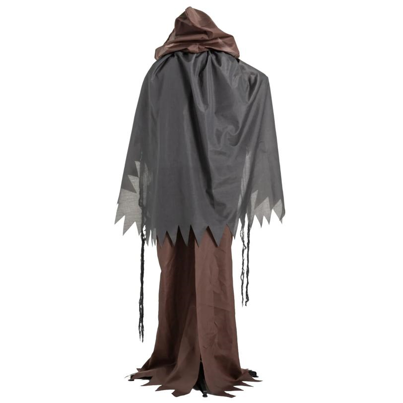 5 Ft. 6" Animated Light-Up Standing Talking Skeleton Reaper with Lantern Halloween Decoration