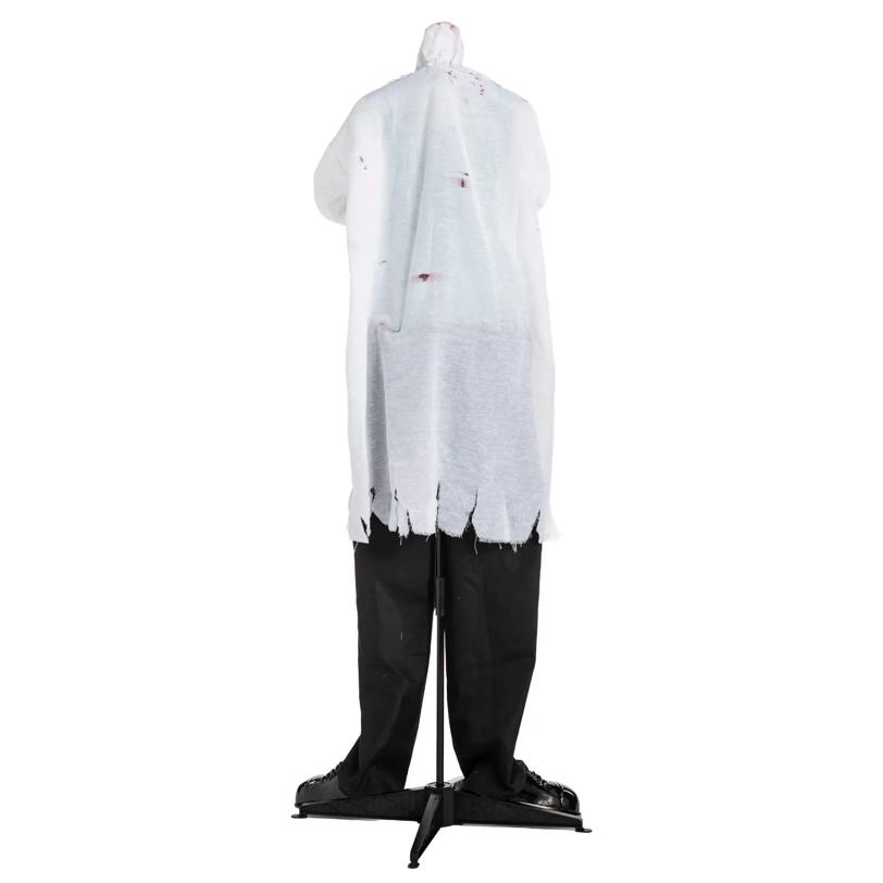 5 Ft. 2" Animated Light-Up Standing Shaking Headless Skeleton Doctor Halloween Decoration