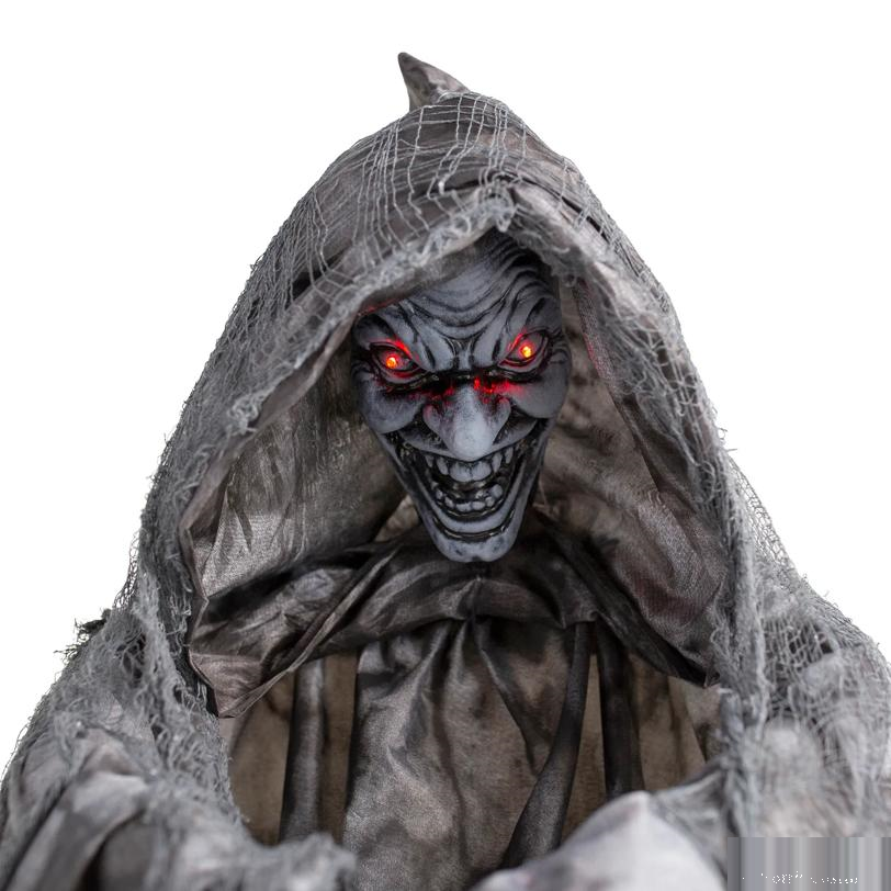 Animated Light-Up Turning Sudden Surprise Witch with Sound Halloween Decoration 5 Ft. 4"