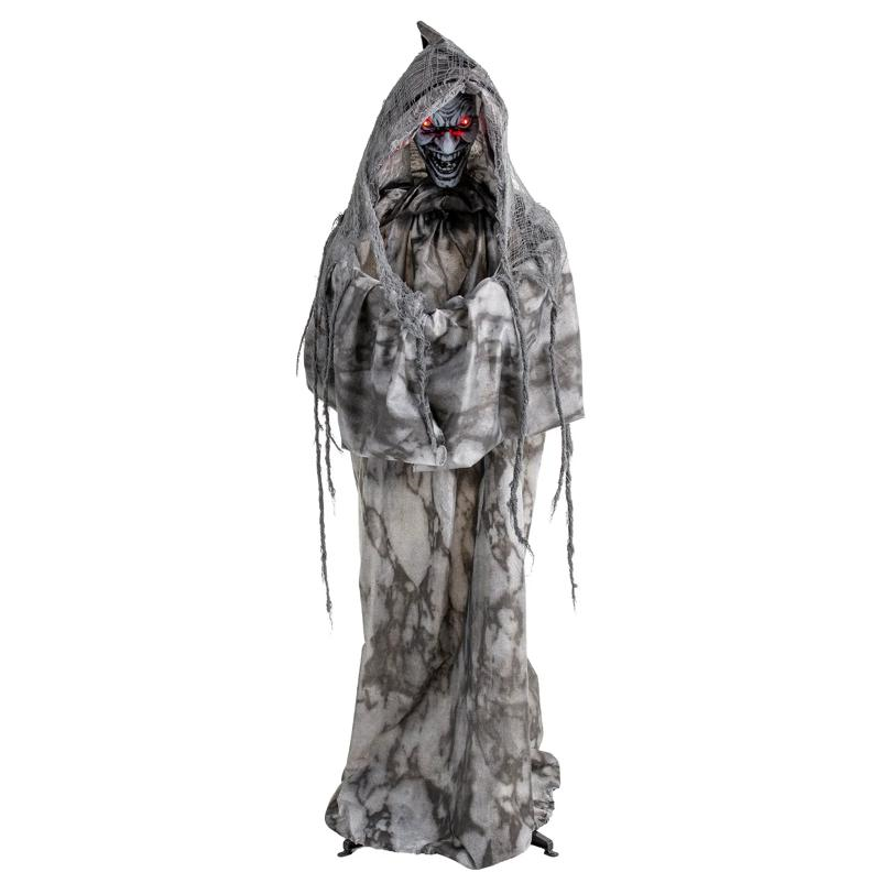 Animated Light-Up Turning Sudden Surprise Witch with Sound Halloween Decoration 5 Ft. 4"